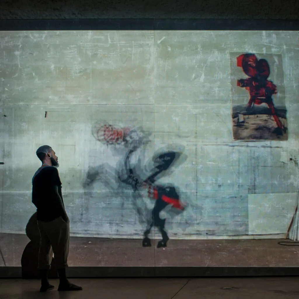 William Kentrigde, I am not me, the horse is not mine, 2008, [detalhe], videoinstalação Foto: William Gomes